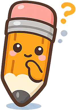 考える鉛筆のキャラクター